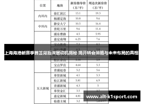 上海海港新赛季首签背后深层动机揭秘 揭开转会策略与未来布局的真相