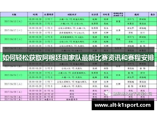 如何轻松获取阿根廷国家队最新比赛资讯和赛程安排